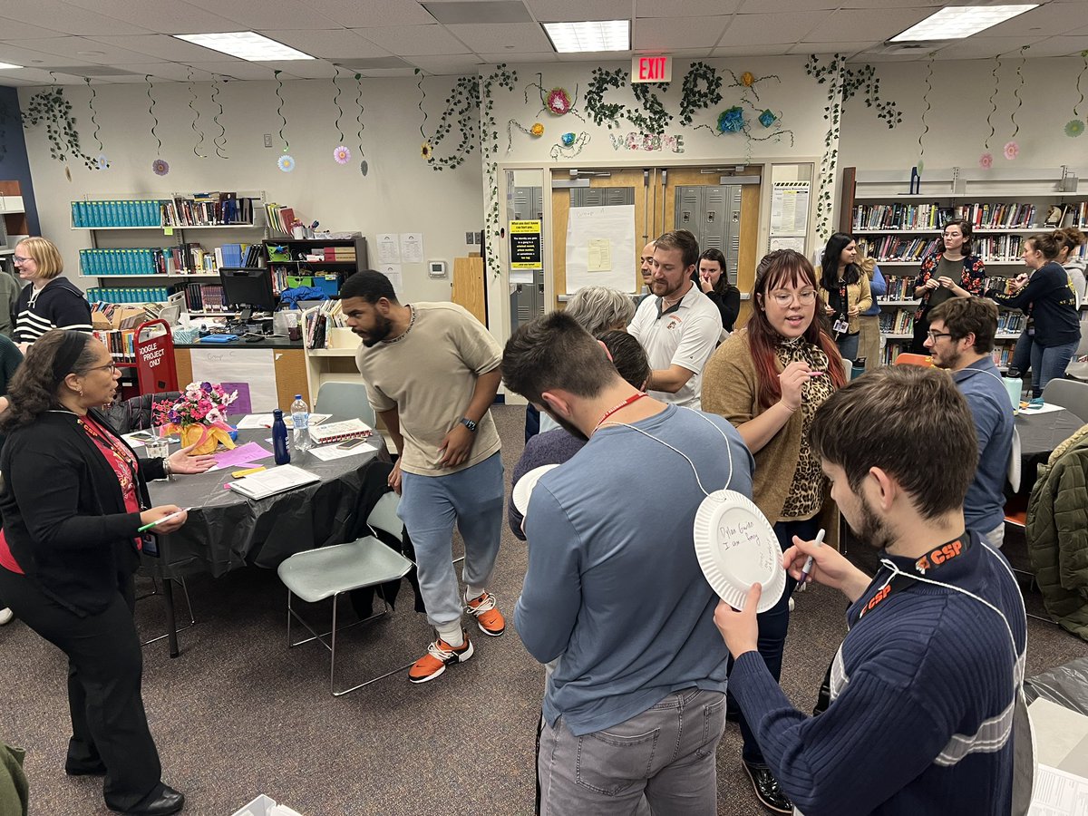 CSP_Charter's tweet photo. Teachers had their PD on Student Talk, but before the engaging PD, teachers had a chance to participate in positive affirmation plates to write positive messages to other teachers! Thank you Mrs. Layton (@Educator_Nicole) for the positive &amp; engaging PD! #AACPSAwesome #TigerPride https://t.co/Ws2F7DbU2K
