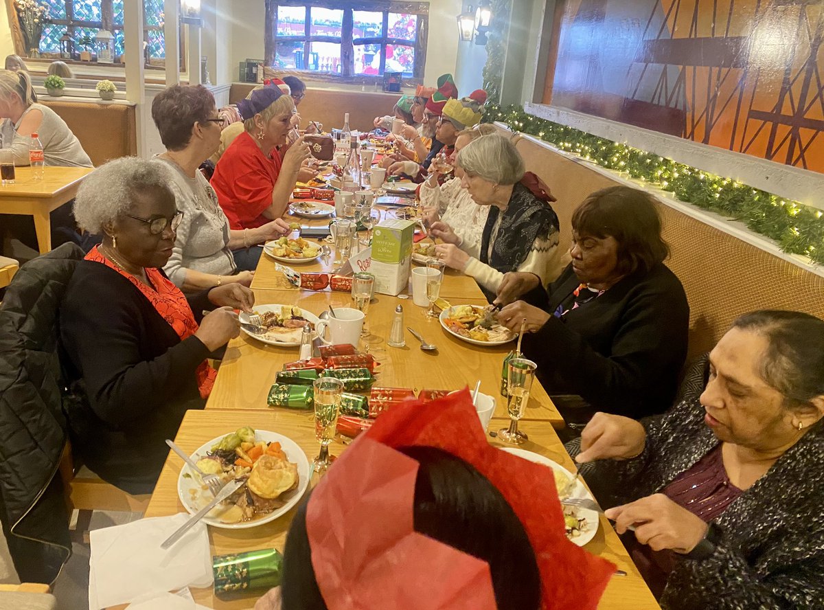 PrecGems's tweet photo. Some members of our women group based at Bolton town Centre, had a lovely time celebrating Christmas party together at Bolton Garden Centre. @lindathomas_uk @PrecGems @BoltonCVS @FamilyBolton #Christmas #ChristmasParty #combatingisolation #preciousgemscharity https://t.co/47sGHUd0Su