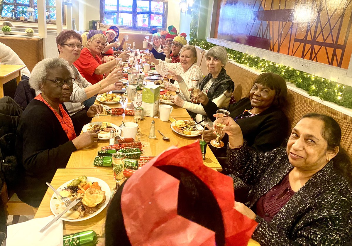 PrecGems's tweet photo. Some members of our women group based at Bolton town Centre, had a lovely time celebrating Christmas party together at Bolton Garden Centre. @lindathomas_uk @PrecGems @BoltonCVS @FamilyBolton #Christmas #ChristmasParty #combatingisolation #preciousgemscharity https://t.co/47sGHUd0Su