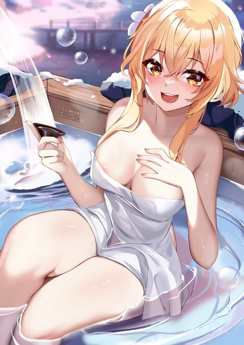 Winter Onsen Lumine  Would you like to join? #原神 #GenshinImpact 