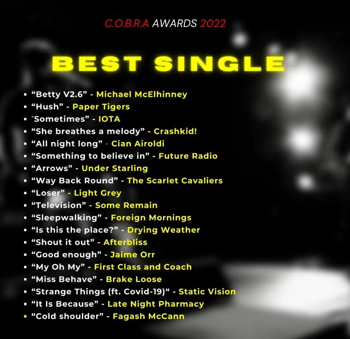 Afterbliss (@afterblissmusic) on Twitter photo Absolutely stoked to have Shout It Out nominated for <a href="/cobrapromo/">Cobra Promotions</a> awards! Stream Shout It Out now on Spotify!
open.spotify.com/track/033AkPOX…
#irishmusic #irishmusicparty #rock #indieband #indierock #indie Absolutely stoked to have Shout It Out nominated for <a href="/cobrapromo/">Cobra Promotions</a> awards! Stream Shout It Out now on Spotify!
open.spotify.com/track/033AkPOX…
#irishmusic #irishmusicparty #rock #indieband #indierock #indie