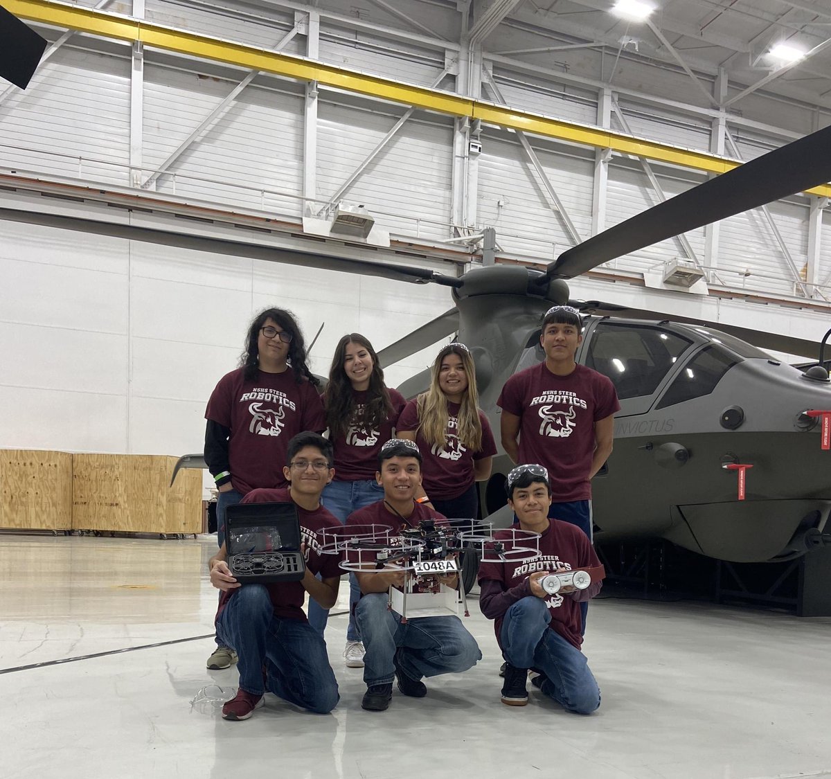FWISD_CTE's tweet photo. ๐ Congratulations @NorthSideFWISD Robotics Team for taking Judges Choice Award at the @BellFlight
Advanced Drone National Championship! Teacher/ coach Danielle Duran and her students were among just 14 teams nationwide that qualified for the event.
#steersup
#gspoc
#cteworks https://t.co/1MaM11tBCr