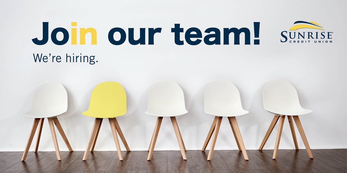 SunriseCU's tweet photo. 🌞 Join our Team! We are hiring a Member Service Representative at our branch in Holland. Deadline to apply is December 18.

To apply, or for more information, visit https://t.co/8PaQbpzfvp https://t.co/uPTD5OHJU0