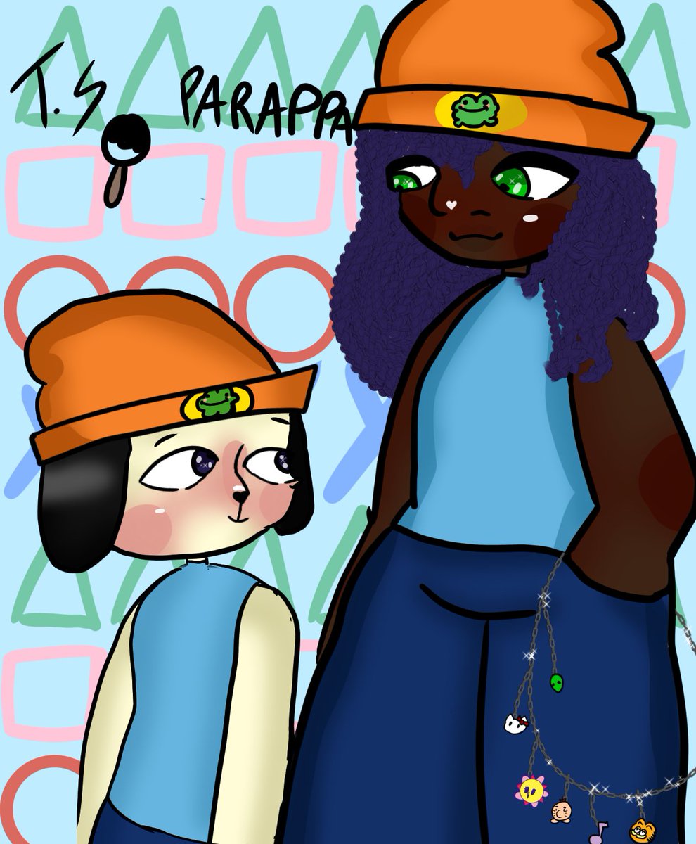 black_ink____'s tweet photo. Parappa meets human parappa!! 

#Parappa https://t.co/OVbWHK3ITb