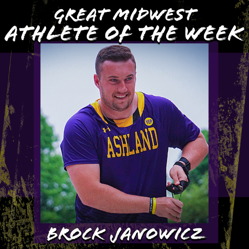 ashlandeagles_'s tweet photo. 𝗔𝗧𝗛𝗟𝗘𝗧𝗘 𝗢𝗙 𝗧𝗛𝗘 𝗪𝗘𝗘𝗞🎖
Sophomore thrower Brock Janowicz takes home his first Great Midwest Field Athlete of the Week award!

Janowicz won the Findlay Oiler Opener on Friday with a collegiate-best 19.44m weight throw and earned himself a nationals provisional mark!