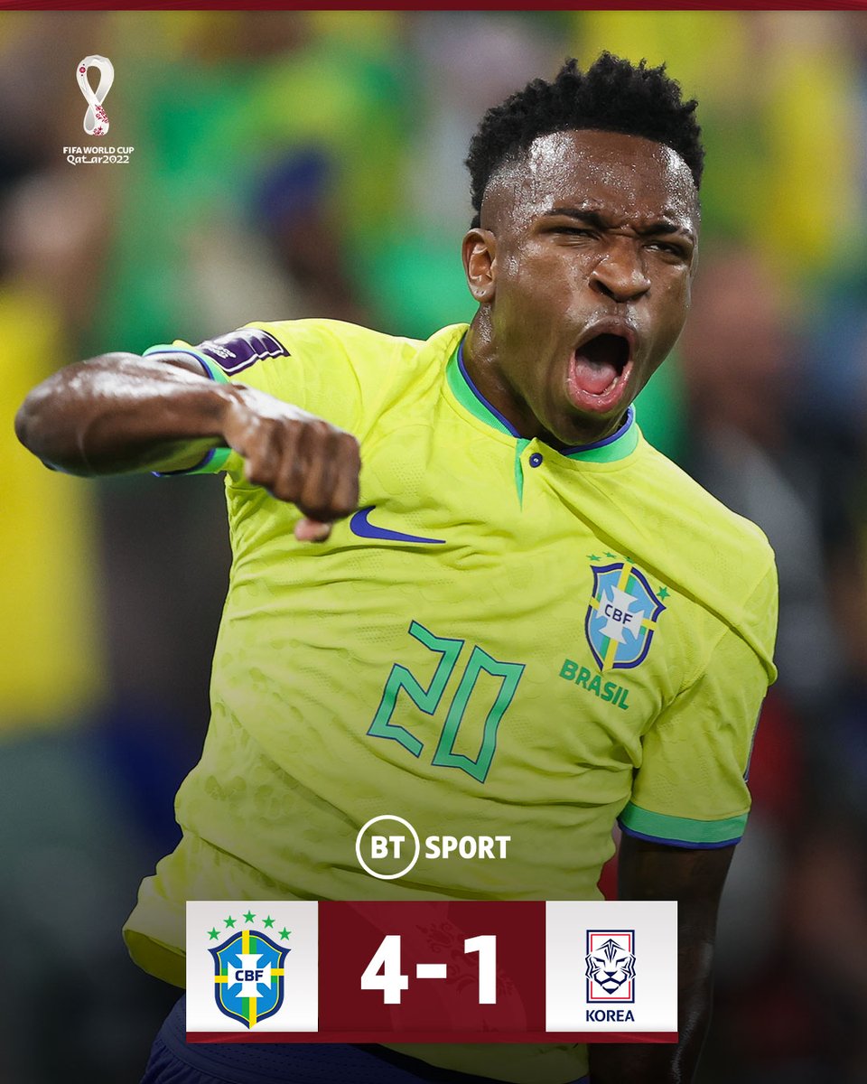 footballontnt's tweet photo. Joga Bonito 🇧🇷

Brazil see off South Korea in style and will face Croatia in the quarter finals.

#FIFAWorldCup | #Qatar2022 https://t.co/vD4rvvixyq