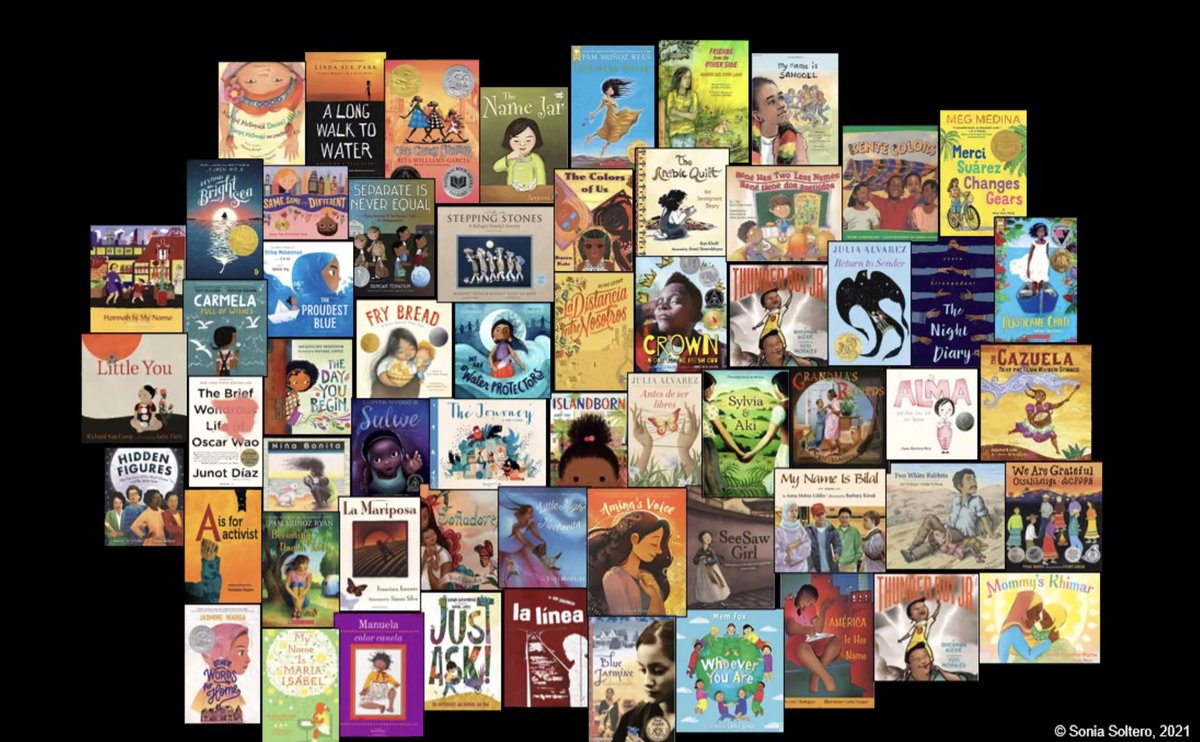 Some of <a href="/soniawsoltero/">🔅Sonia W. Soltero🔅</a> favorite books! What an incredible lineup of that represent mirrors and windows for children. #EllevationImpact22