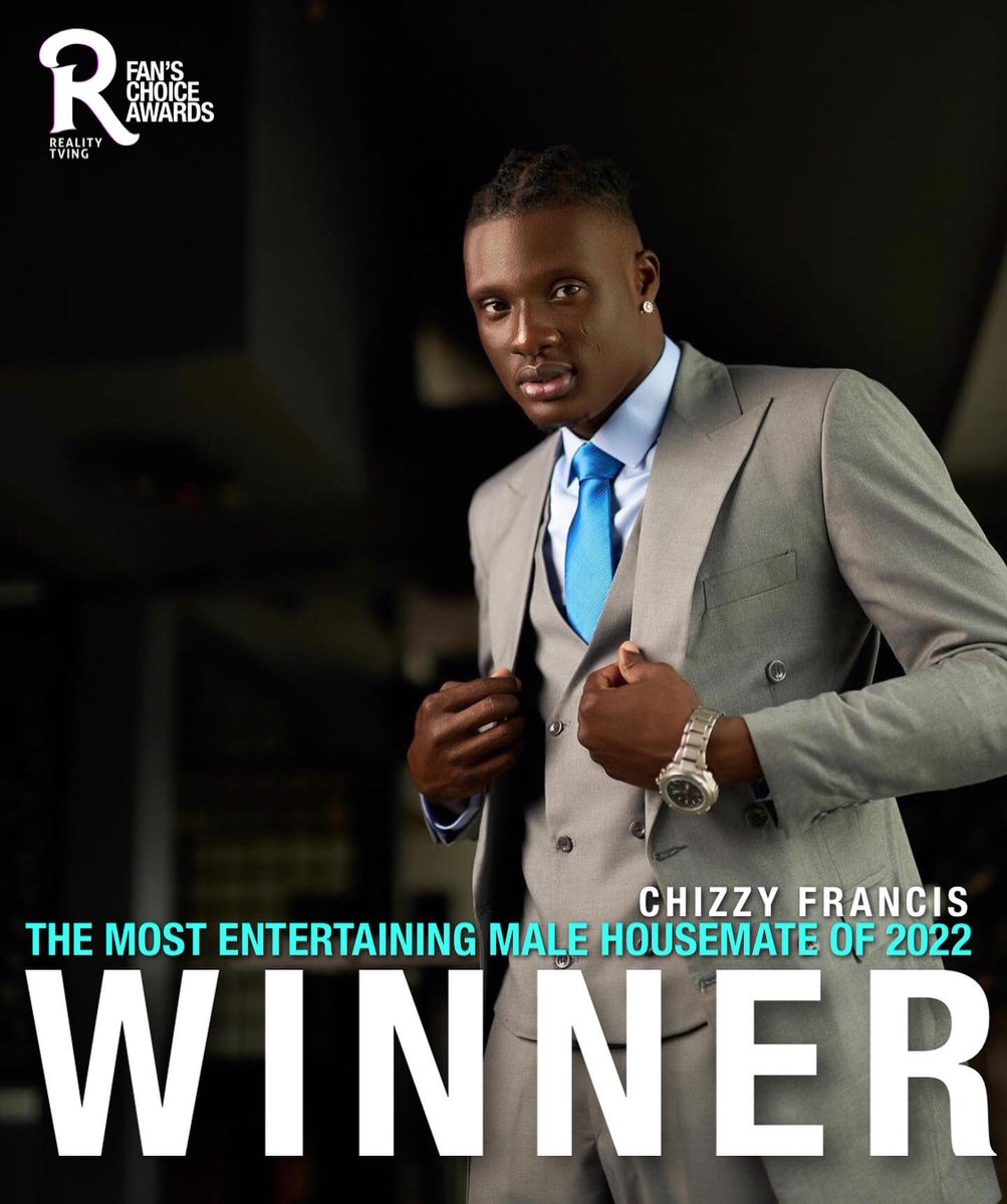 Choosing Chizzy as a rider was one of Biggie’s best decisions this year. The last housemate to get into the house, delivering💯undiluted entertainment. With a total of 8,961 votes, Chizzy is this year’s Most Entertaining Male Housemate 👏👏
#RealityTvingFCA