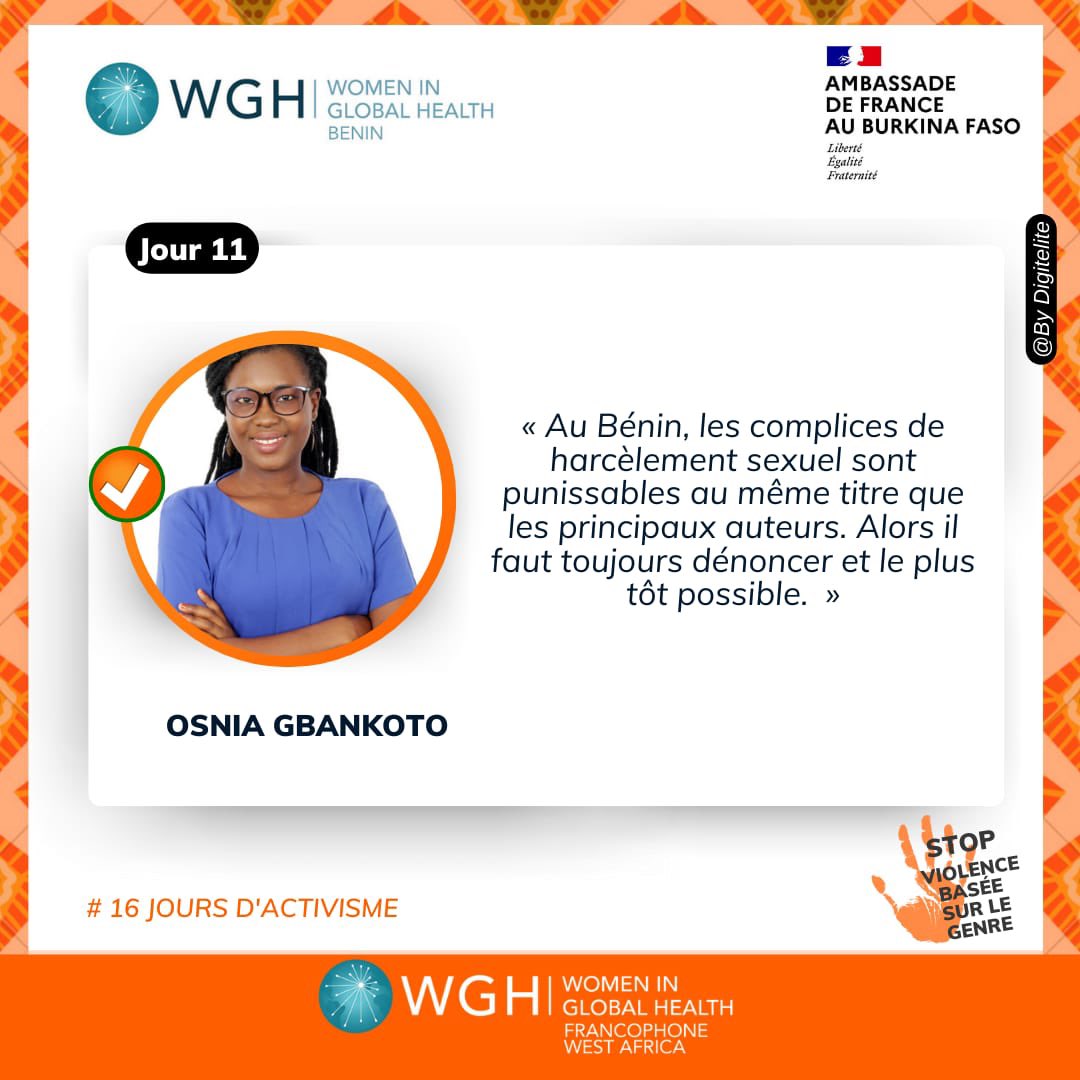 Dénoncer les agresseurs pour la lutte contre les VBG est primordial 
#16WGHAOF #WGHvsVBG  #VBG #16daysofactivism2022 <a href="/WGHBurkinaFaso/">Women In Global Health Burkina Faso</a> <a href="/NigerWgh/">Women in Global Health Niger</a> <a href="/WGHCameroon/">Women In Global Health Cameroon</a> <a href="/WGH_togo/">Women In Global Health-Togo🇹🇬</a> <a href="/UNFPA/">UNFPA</a> <a href="/OMS/">Øyvind Skaar</a> <a href="/womeninGH/">Women In Global Health</a> <a href="/WGHFrancoAO/">WGH Afrique de l'Ouest Francophone</a>