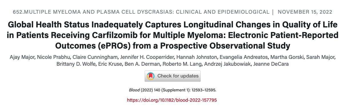 majorajay's tweet photo. Very proud of this #ASH22 abstract which elucidates why just reporting global QOL as a patient-reported outcome is insufficient in capturing dynamic changes in symptom burden in the trial setting. #mmsm #MajorPROs #MajorPROsASH

https://t.co/oO8gjdKKHy https://t.co/oIHejbJ9uI