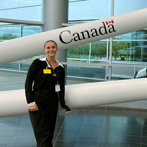 eceuoft's tweet photo. Should we spend money on space exploration? 🚀🤔 Undergrad Anaïs Poirier—with two PEY Co-op positions in the space industry—points to #GPS, artificial limbs and other benefits to society in our latest One-Question Interview. #UofTEngineering #UofT https://t.co/maRNb9fBRG https://t.co/DKQ8EDrgda