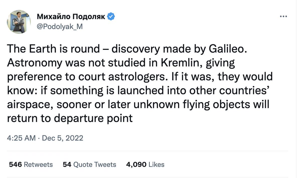 mtracey's tweet photo. So the US is engineering the war effort of a client state now bombing targets 400 miles inside Russia -- confirmed via the usual tactic of oblique, cheeky acknowledgment from top Ukraine officials. Definitionally an "escalation" -- this is what the US has signed onto indefinitely https://t.co/Z3Q7wzuhBQ