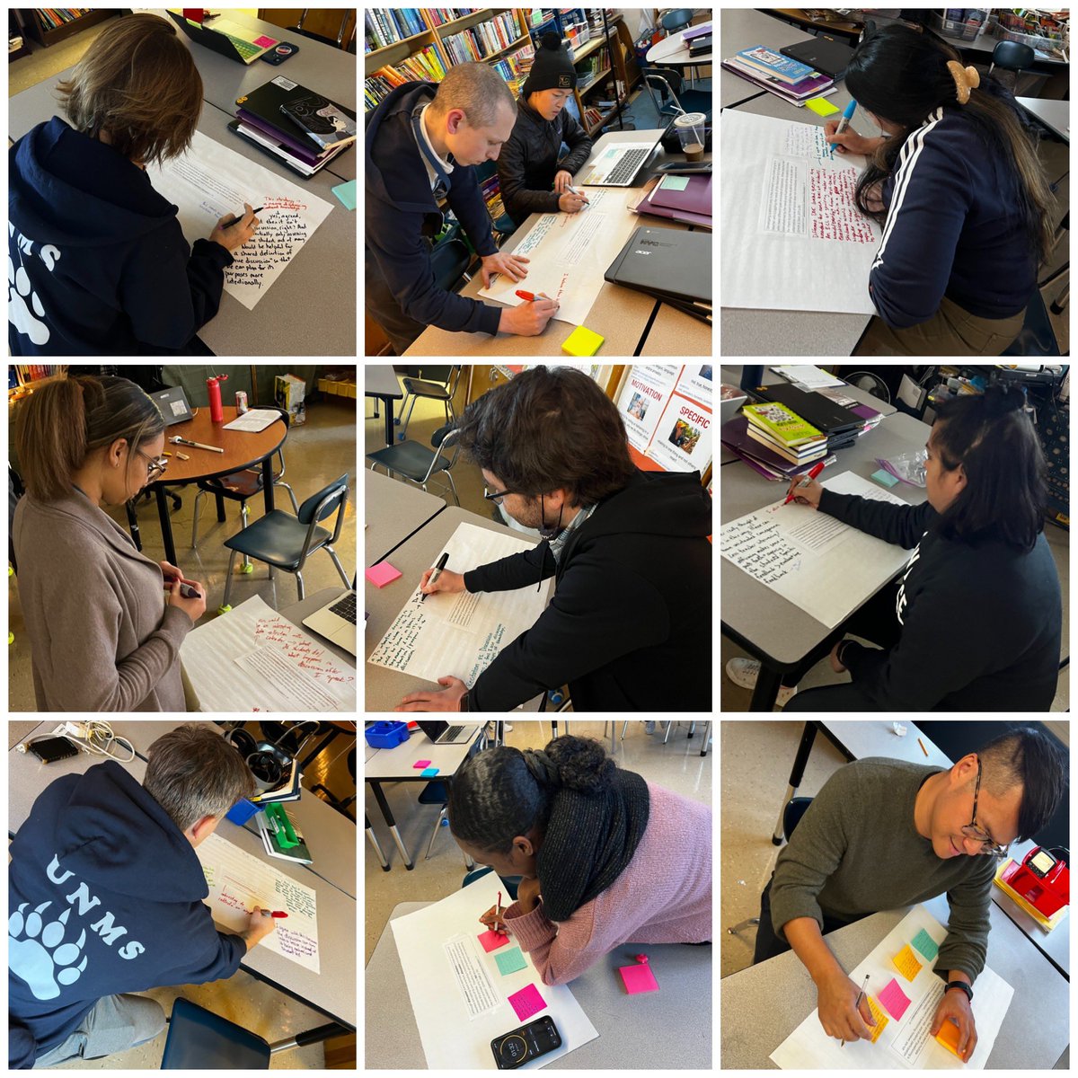 UNMSRocks's tweet photo. Building on last week’s professional text excerpt and consistent with our PD work on the SoLD Principles of Learning, today we engaged in a silent protocol to deepen our skills and understanding of questioning for classroom discussion. #ummslearns #unmspd @District1NYC https://t.co/KyWN5618Vw