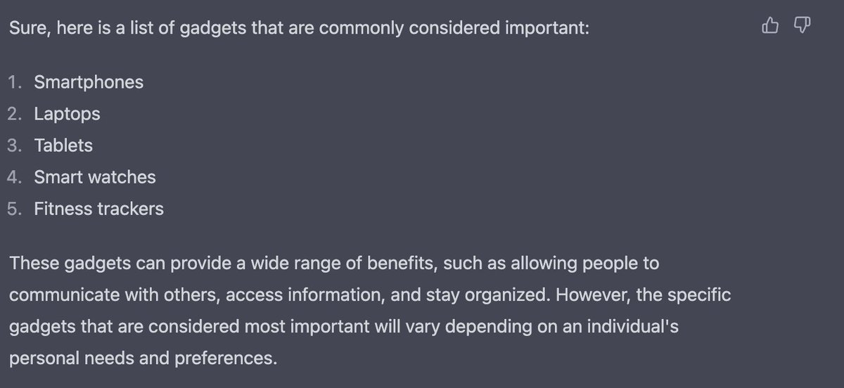 ChatGPTPrompts's tweet image. What are the 5 most important technological gadgets in your opinion?