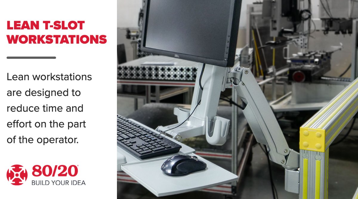 8020_LLC's tweet photo. A lean workstation needs to be ergonomic, flexible and optimized. Read on to learn more about the lean workstation solutions available at 80/20.net #LeanWorkstations #IndustrialWorkstations #TSlots 🔗 https://t.co/WjndXkE1U6 https://t.co/YswLc9IrnR