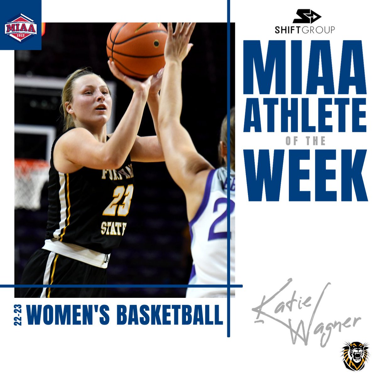 🆕 MIAA Women's Basketball Athlete of the Week, presented by @ShiftAthlete🏀⬇️ 

<a href="/FHSUWBB/">FHSU WBB</a>'s Katie Wagner has been named Week Four's MIAA Athlete of the Week👏

🔗| bit.ly/3P2gplz
#BringYourAGame