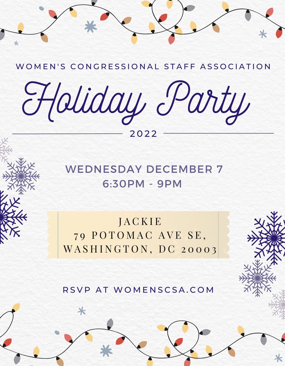 Please join us in celebrating the holiday season at the WCSA Holiday Party! The first 75 members to RSVP will receive a drink ticket and plenty of hors d'oeuvres will be served for all. Please note: This event is for dues-paying members. Please login to your account and RSVP!