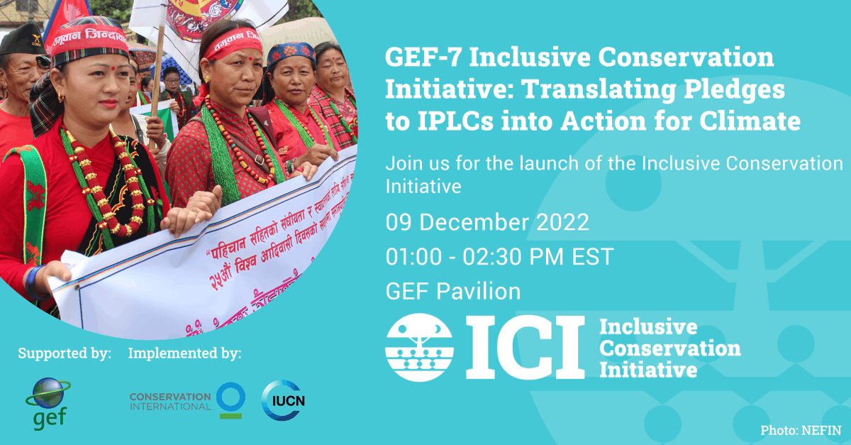 IPsLeadNature's tweet photo. You are invited!
Join us at #COP15 for the launch of #ICI_GEF, a new model for increased direct financing to IPs & LCs!
📅 Dec 9, 1 PM EST
📍 GEF Pavilion
🔗 https://t.co/s4urgom4Tk
@theGEF #DirectIPLCFinance #IndigenousStewardship #InclusiveConservation https://t.co/8mmT2ResgL