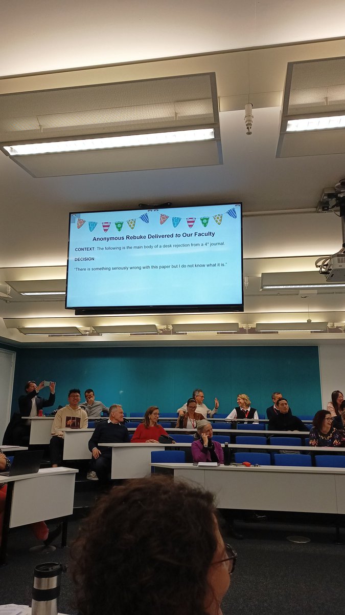 KabirMydur's tweet photo. Had a fun but reflective session today courtesy @BayesBSchool around "rejections"......

While we had our laughs, It was also a much needed peek for PhD students into "rejections" in academic publishing and coping with it https://t.co/SBtjaGQ4fd