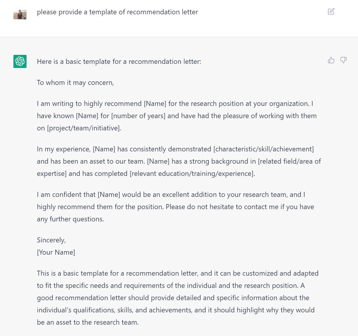 @ProfKinyon #AcademicTwitter ,  #ChatGPT will help with recommendation letters