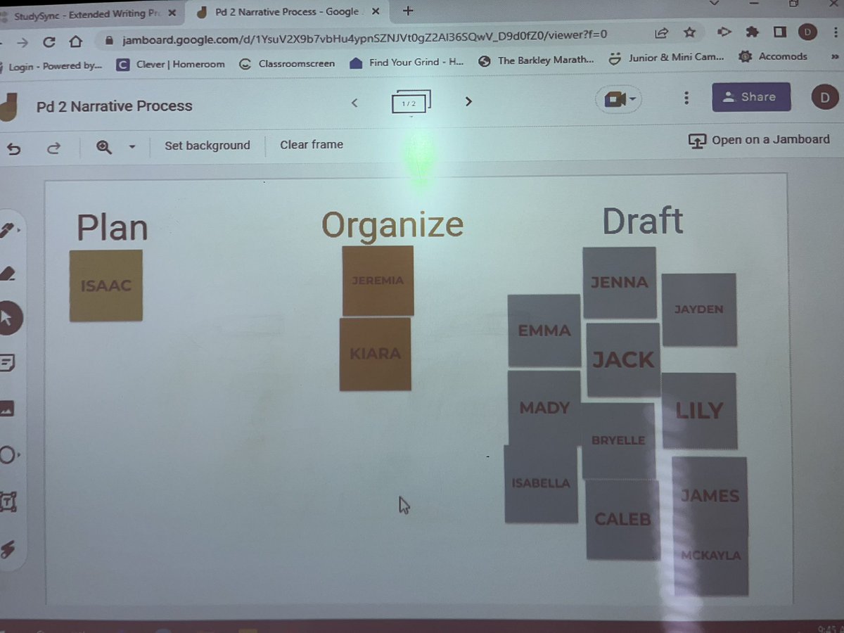 Do you use Jamboard for organization? It helps me and the students see where they’re at. I highly recommend! 7th graders’ narratives have begun- I’m excited to see their creativity. <a href="/MV_Knights/">Moshannon Valley SD</a> #MVReEnergized
