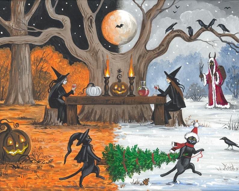 CaminoAquelarre's tweet photo. El otoño va dando paso al invierno, tiempo de fantasmas y diablos, de locos y enmascarados. Un periodo de frío y oscuridad, sí, pero en el que la luz no termina de marcharse del todo. Aunque sea un titilante candil en la medianoche del mundo. https://t.co/QUI6Z31X0l