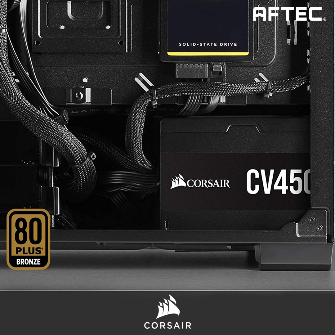 grupoaftec's tweet photo. Conocé la #fuentedealimentación #CorsairCV450, ideal para alimentar tu nueva PC, la eficacia #80PLUS Bronze garantiza una potencia plena y continua al sistema.

#AftecArg #Esports #Esportsteam #Gaming #videojuegsos #CODMobile #LeagueofLegends #Valorant #CSGO #iRobot #BeLeviatan https://t.co/tcCzpztJkU