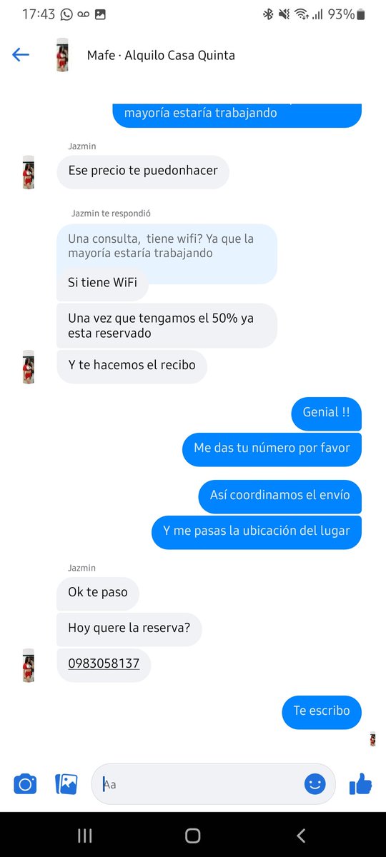 akashara_juky's tweet photo. Legalmente no pensé pasar por esto, esta persona se está haciendo pasar por dueña de una Quinta en Lambaré +595 983 058137 se hace llamar Jazmin, maneja toda la info del lugar. Realizamos la seña correspondiente, pero llegamos al lugar y resulta ser que no sabían nada, sigue... https://t.co/LZQSCPOsyg
