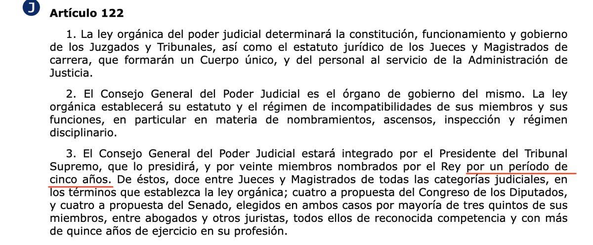 #DiaDeLaConstitución La Constitución fija un mandato para el CGPJ de 5 años. Es inconstitucional que el actual lleve ya más de 4 años caducado. Incumplir la Constitución por mera conveniencia genera la idea de que las normas pueden ignorarse, con enorme daño a las instituciones.