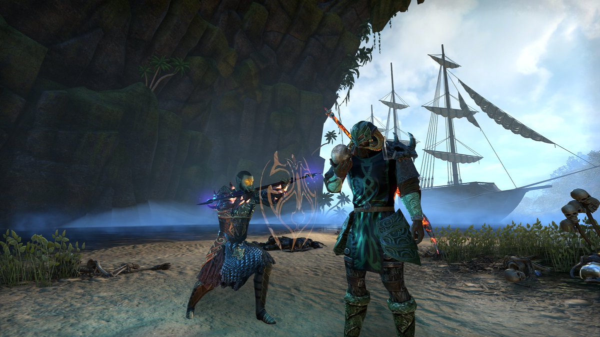 EndlichPlay's tweet photo. Piraten, Versunkene Höhlen und Schätze, das bietet gerade das Aktuelle Addon High Isle, und es ist spannend die Intrigen.

Heute Abend hatten wir wieder Gildenabend und es war toll 🥰 Hier sehr Ihr Tom und meine Wenigkeit 😎👍

#elderscrollsonline #eso #elderscrolls #endlichplay https://t.co/BodKQ9z0o0