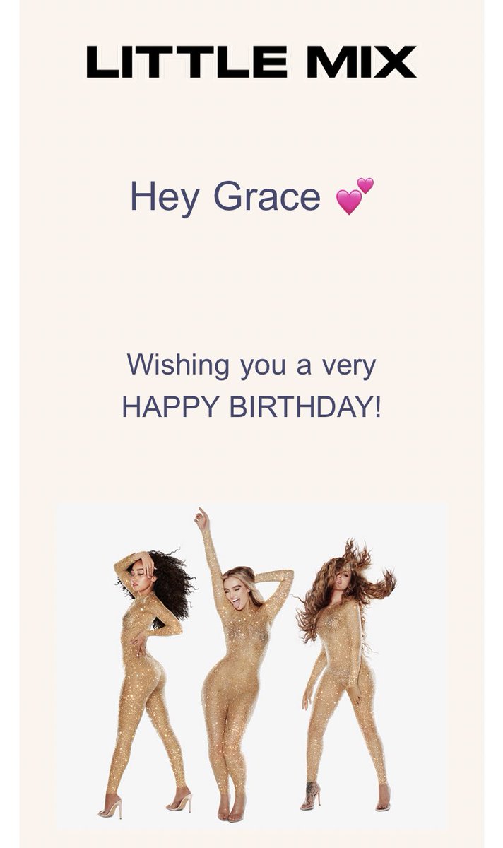 gr4c3_x's tweet photo. Getting an “email” from @LittleMix for my birthday is  the closest thing to meeting them I’ll ever get 😂 (Ik it’s autogenerated) 🎈🍰🎂 hbd to me https://t.co/8Rkapvl1LD