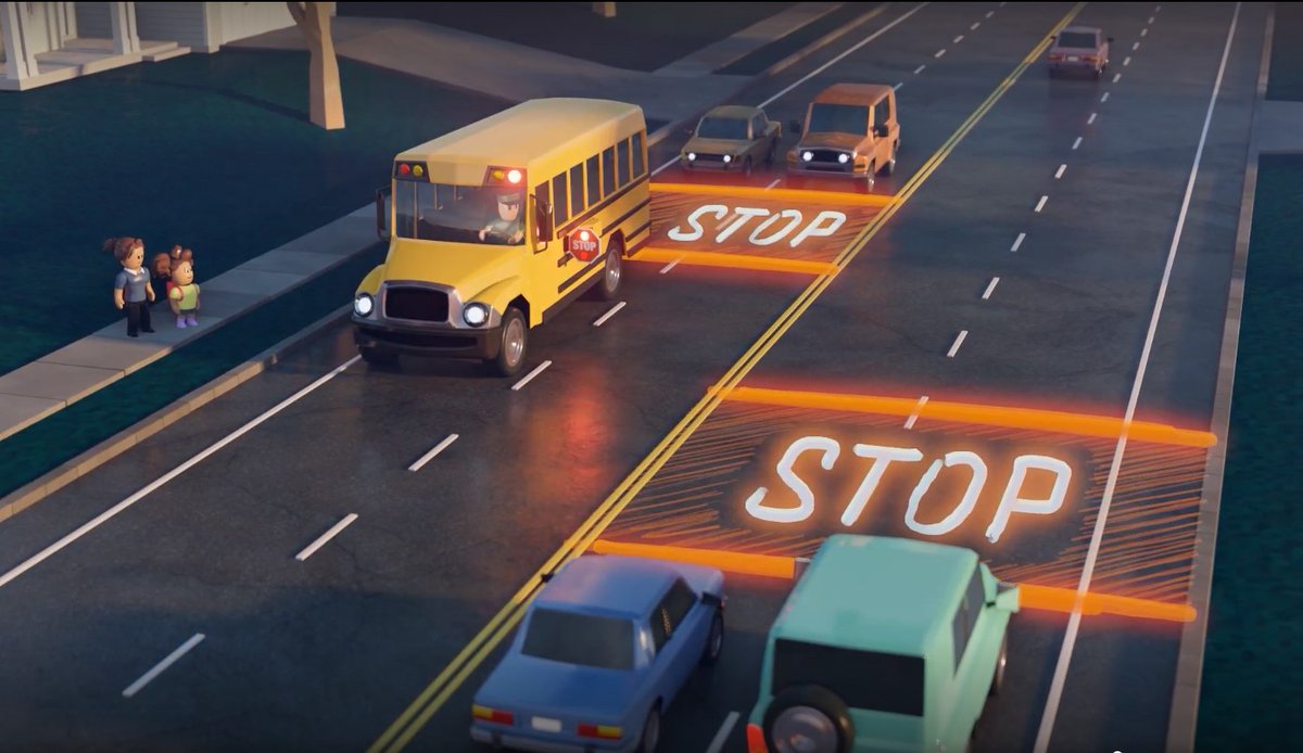 MCCoyCountyExec's tweet photo. If you're on a 4-lane roadway w/ no median, all vehicles in each lane must stop for a school bus when its stop-arm is extended &amp; flashing. Our County School Bus Safety Program is equipping buses w/ cameras to catch those who put the lives students at risk:
https://t.co/jp6jMnkEix https://t.co/BVzqPfxHsi