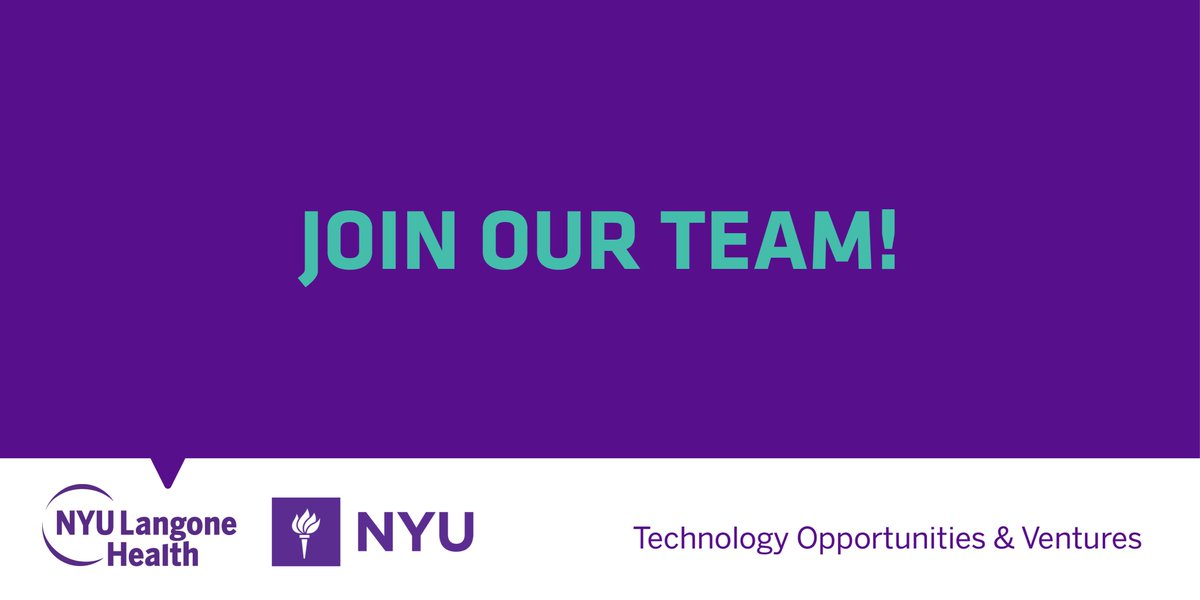 We're hiring! Join our fast-growing team as we expand our capacity to get <a href="/nyuniversity/">New York University</a> ideas into the world to maximize their impact.

TOV has 2 open positions:
Licensing Associate, Life Sciences
Licensing Associate, Physical Sciences

Learn more &amp; apply:
jobs.nyulangone.org/job-search-res…
