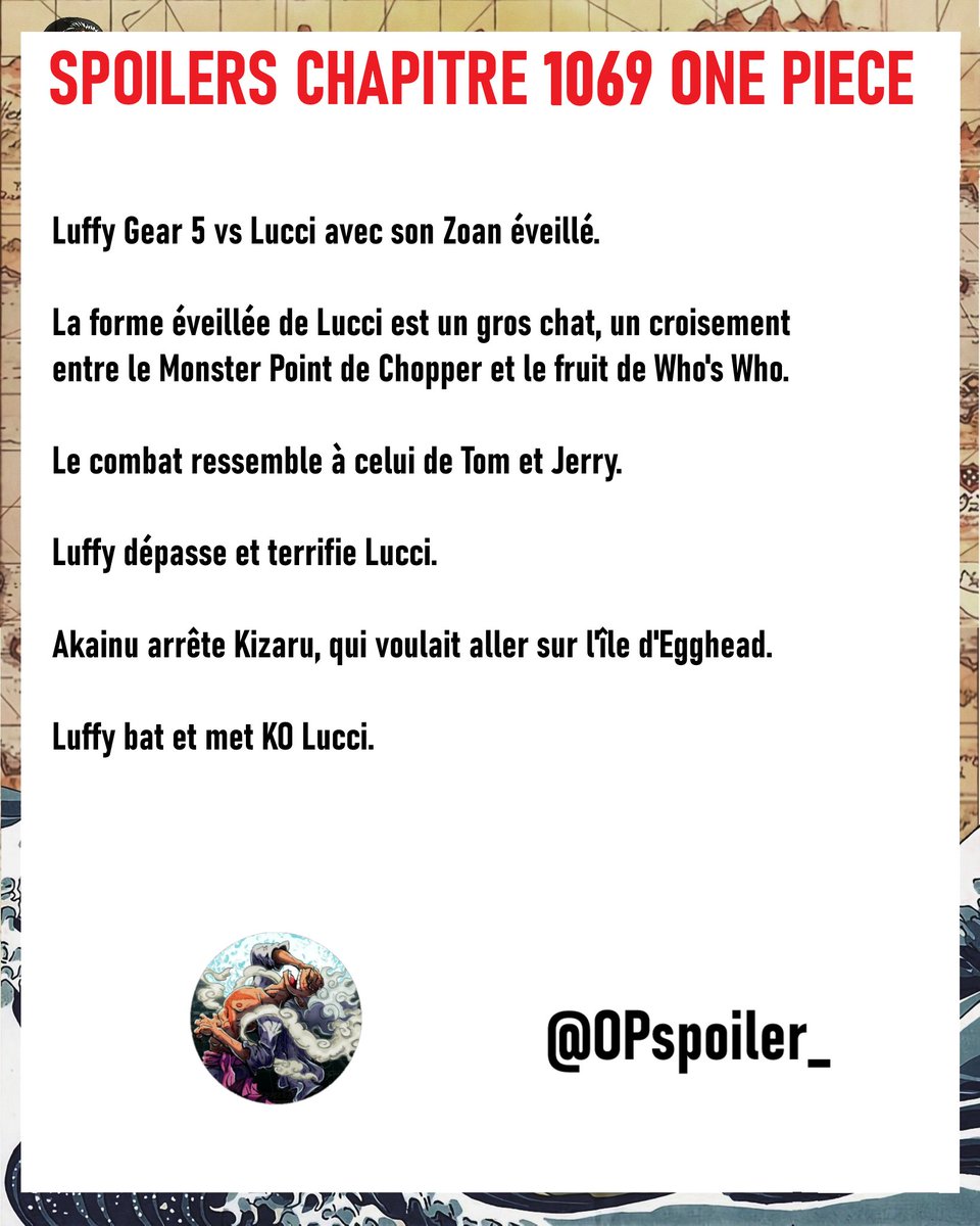 #ONEPIECE1069 

🚨 Les premiers spoils sont dispo !