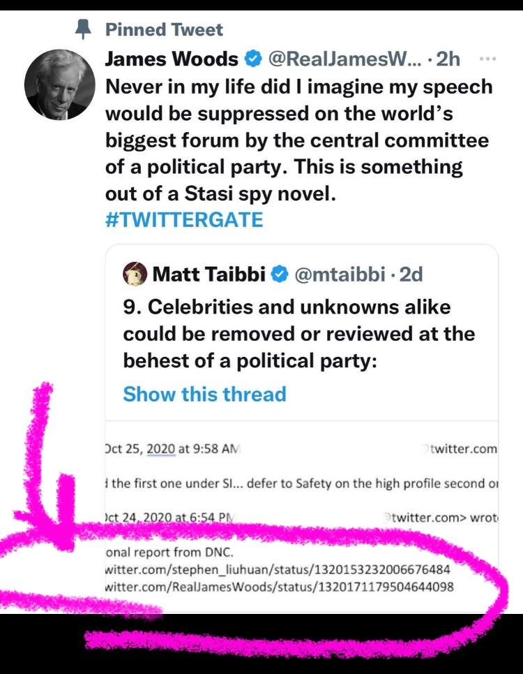 SnaveltjeToe's tweet photo. Thanks to Elon Musk, both #JamesWoods and #MacIsaac are going to nail these #criminals  to the wall! 

Let the #lawsuits begin!

#Twitterfiles #twittergate #Biden #laptop #Hunter #DoJ #CIA #FBI https://t.co/GN960cZTy6