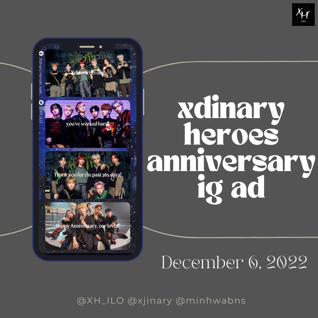 XH_ILO's tweet photo. Happy Anniversary XDINARY HEROES 🖤

Instagram Ad for XH First Anniv in collaboration with @xjinary and @minhwabns 

🗓 12/06
📍🇵🇭🇰🇷🇯🇵

tag us if you ever see the ad ✨

#XdinaryHeroes #엑스디너리히어로즈
#엑디즈_세상을_구한지_벌써일년
#1YearWithXdinaryHeroes
#WE_ARE_ALL_HEROES https://t.co/s6GCuxPtvv