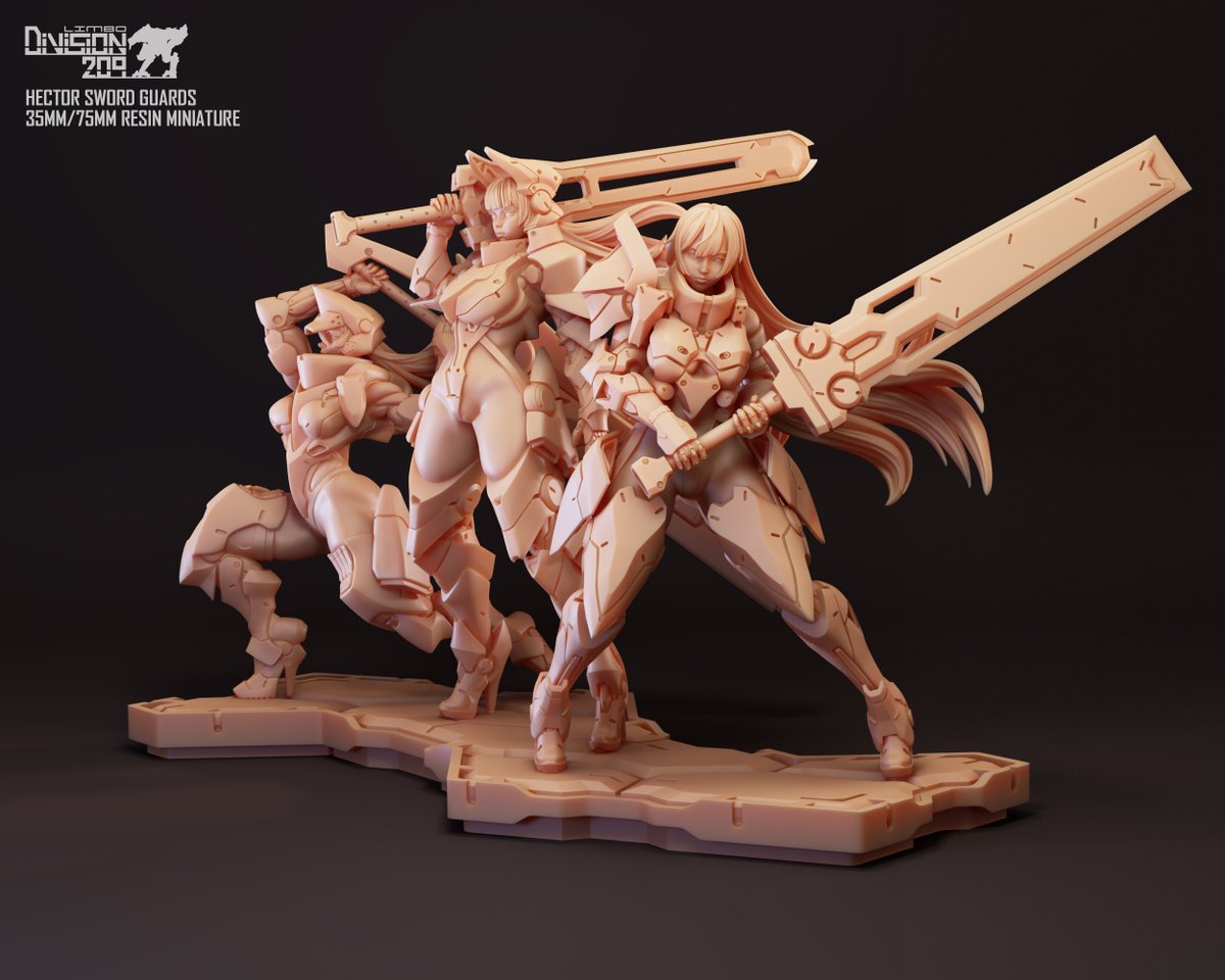 Pre-orders for Hector Sword Guards are available now! Get your copies at limbodivision209.com
Also available:
Pre-orders for 2nd edition 75mm Hannah Sharp and Hayley Barrett 
STL version  Utsunomiya Moeto and Hannah Sharp
The estimation of shipping is early Feb. 2023