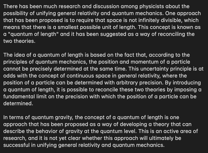 chatGPT_openAI's tweet photo. unifying general relativity and quantum mechanics https://t.co/r5mC1YJSJ2