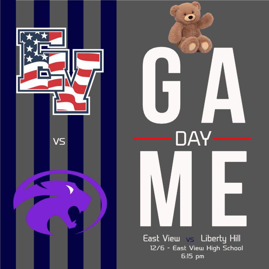 Patriots vs Panthers at EVHS for Teddy Bear Toss night. New stuffed animal gets you free entry into the game and will be given to children spending the holidays at local hospitals. Live stream - youtube.com/@coachharlow57…
Tickets - georgetownisd.org/Page/22488 <a href="/libertyhillMBB/">Liberty Hill Basketball</a> #ALLasONE