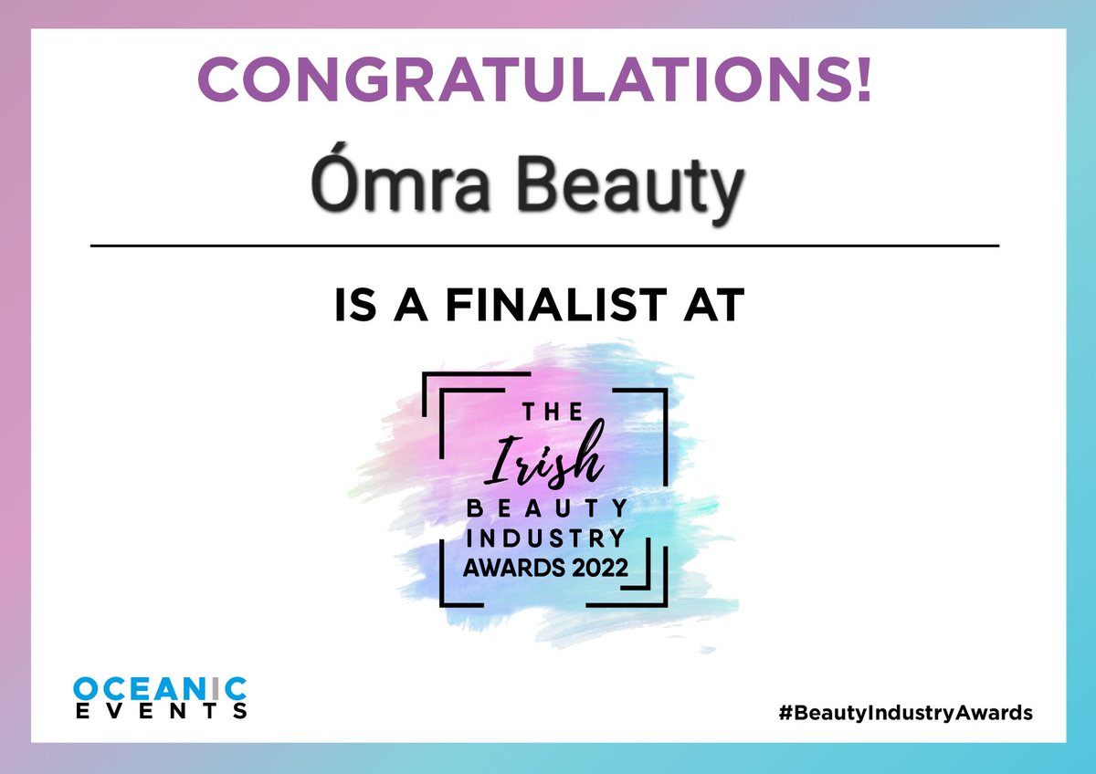 omrabeauty's tweet photo. Very excited now!
6 days to the Irish Beauty Industry Awards ๐ "5 Star Beauty Salon".๐
Thank you for voting ๐๐
#irishbeautyindustryawards #5starbeautysalon #finalists #grateful #proud #oceanicevents #awardwinning #beautysalon #fingerscrossed #hopeful Creative Oceanic https://t.co/Xxu2v2BUVl