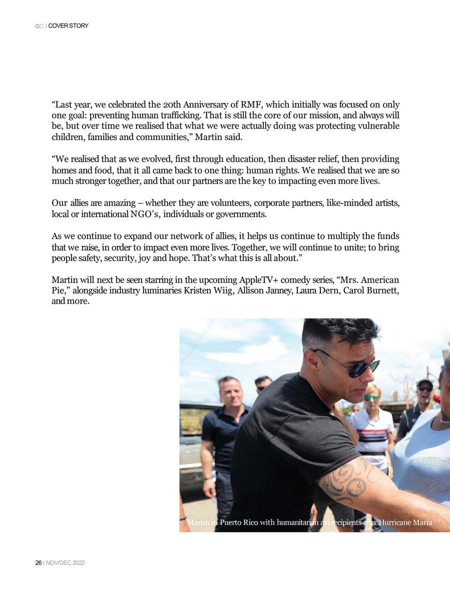 RM_Foundation's tweet photo. “We realised that we are so much stronger together, and that our partners are the key to impacting even more lives.” - Ricky Martin

Juntos, seguiremos unidos; para llevar seguridad, alegría y esperanza a las personas. ¡GRACIAS!

#GCF22 #GlobalCitizenForum #HumanMetamorphosis https://t.co/iYJBCM5heL