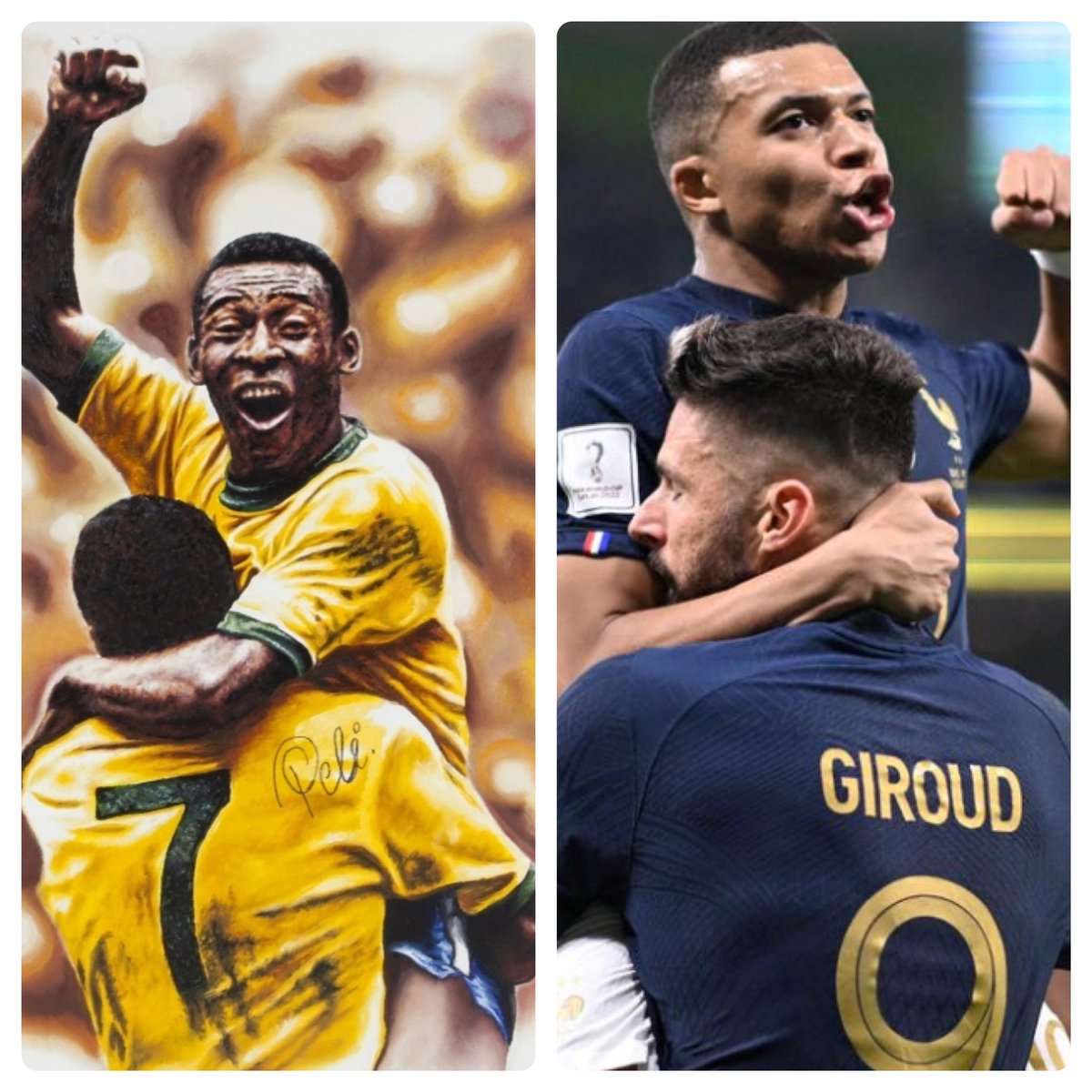 lexiton9's tweet photo. Hommage d’un Prince à un Roi #FIFAWorldCup #Pele #KylianMbappe #FFF https://t.co/VcEWX4tVgi