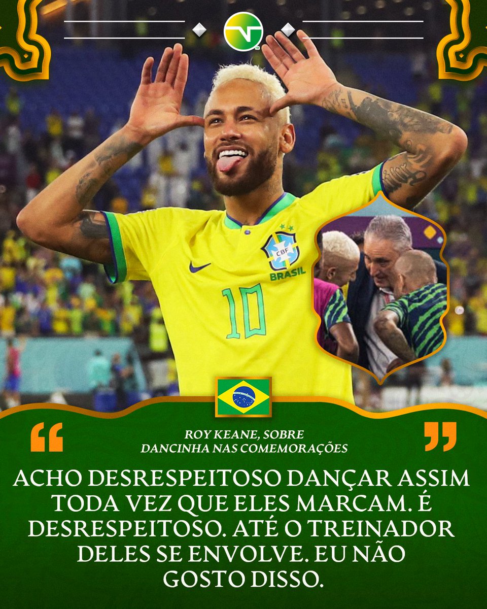 ALÔ, ROY KEANE! NÃO GOSTOU DAS DANÇAS? MORDE AS COSTAS! ISSO AQUI É BRASIL! 🇧🇷🤣 Vê se pode uma coisa dessas! Aqui até o Tite vai dançar! Goste ou não. #TNTSportsNoQatar 

Crédito: ITV