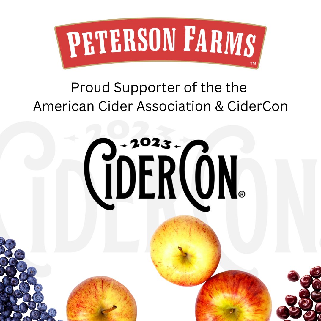 cidercon's tweet image. Thanks to Peterson Farms for their support of CiderCon® 2023, the American Cider Association, and the American cider industry! #pickcider #cidercon #cidercon2023 #cidermaker #cidermaking #petersonfarms #cider #craftcider