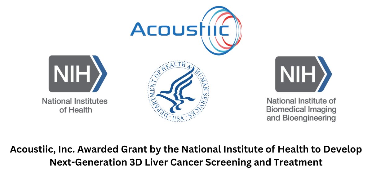 AcoustiicInc's tweet photo. .@NIBIBgov has funded Acoustiic to allow early diagnosis and treatment of liver cancer to save lives. Read our announcement here: https://t.co/NnYhNLcv0P https://t.co/dhFkHkppJp