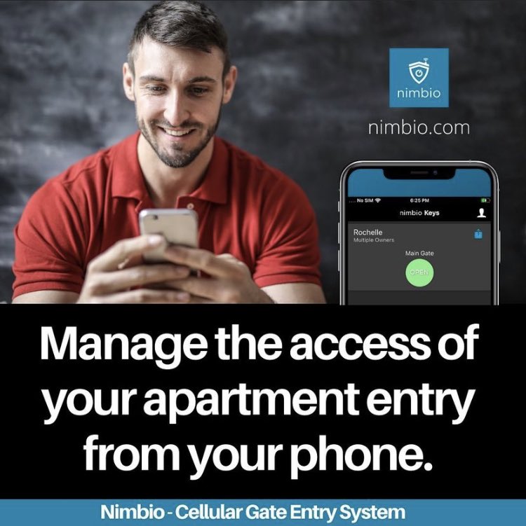 Easily manage and grant access to your apartment guests and deliveries. Try Nimbio today!😉bit.ly/39QIata
.

.

.

#future #lifestyle #nba #technology #football #tech #daily #instagood #nfl #smart #smartphone 
#trending #luxury #home #realtor #fyp #apartments