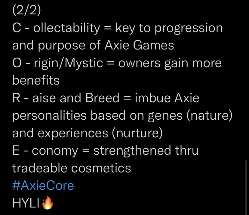EngineOneGaming's tweet photo. What is #AxieCore? Hope my Summarized Version Helps you!

P.S. Liked by Lord @Jihoz_Axie within the first minute (I'm soo happy ✨💞)

Link to tweet:
https://t.co/HpwkwVHC5w

#AxieInfinity #AxieCreator #AxieOrigins #EO #EngineOne https://t.co/HVA6NQvzKM