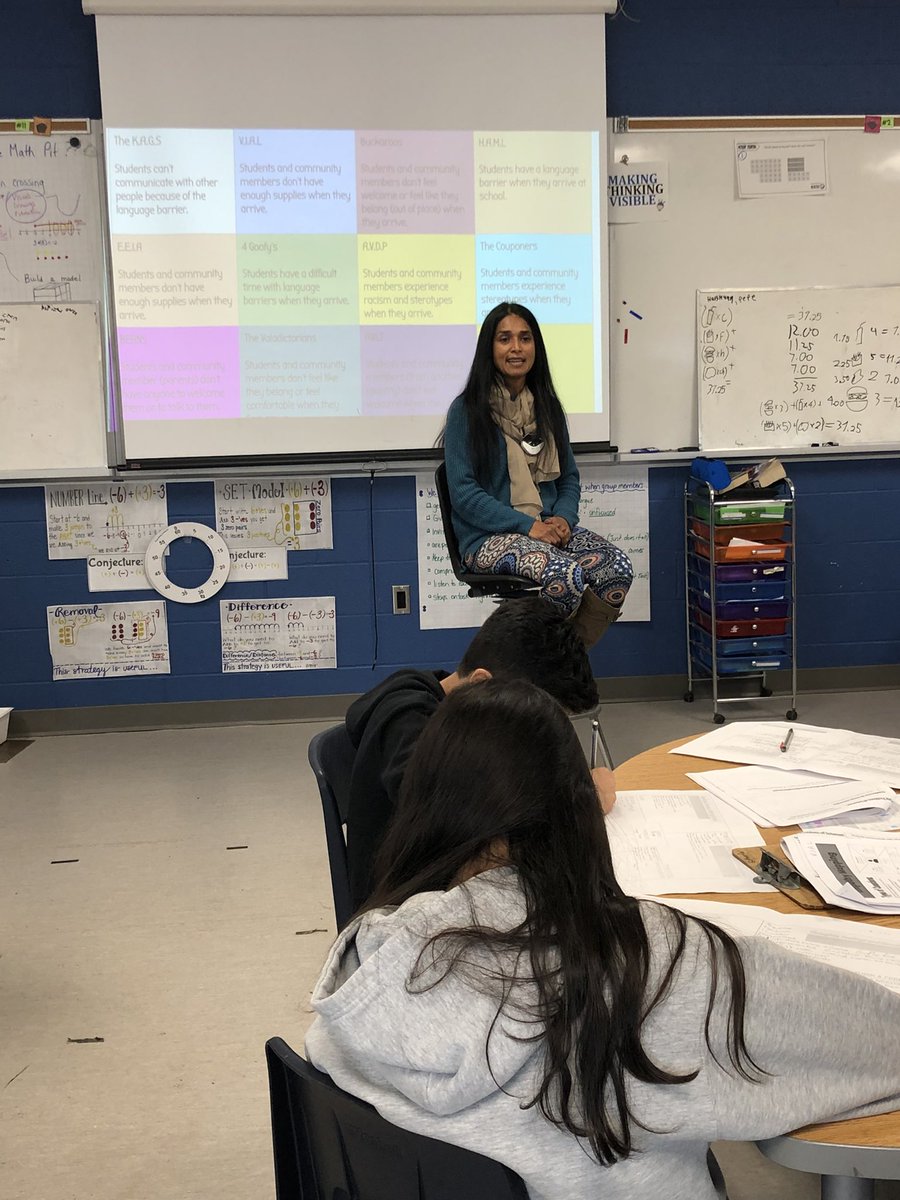Thank you @Deepa4Equity for taking the time to speak to our students about the racism and discrimination newcomers face. You gave the students a lot to think about. #BuildingEmpathy #DesignThinking