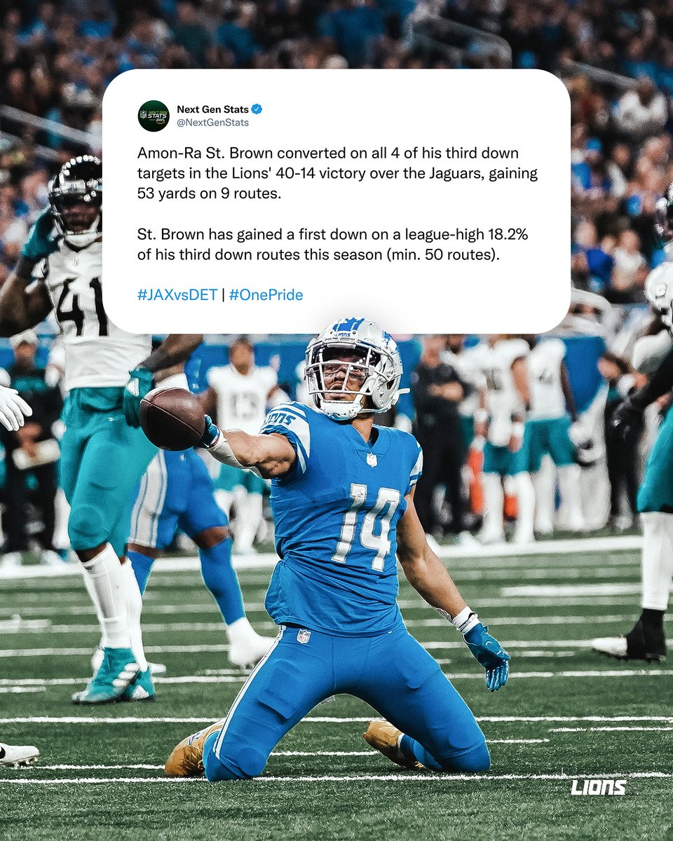 Lions's tweet photo. Third downs were the charm for @amonra_stbrown! 

RT for a #ProBowlVote https://t.co/AQzR45Qg8K