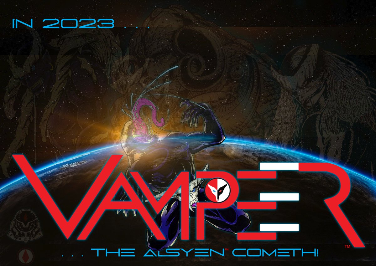 AglComics's tweet photo. In 2023, #VAMPEER #TheALSYEN Since ancient days when he walked the sand dunes of #Khaarkan #Osyrus #Anybus by his side, Vampeer lived only to devour all humans #TheGood #TheBad #TheUgly Now, after a thousand years in slumber, He Cometh to #Feed But NOT upon #TheGood he #Hungers https://t.co/OAFv4PQcrQ